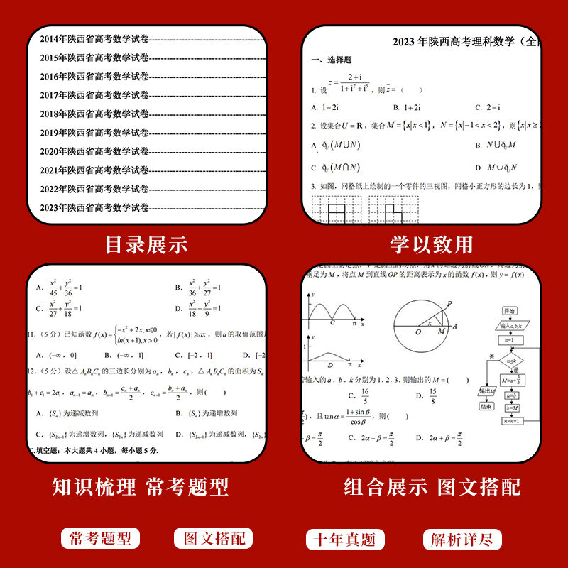 陕西省高考2014-2023十年真题新高考全国卷历年高考真题语文数学英语物理化学政治历史地生文理科高中必刷卷-图0