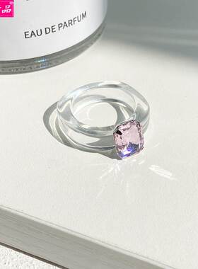 cute Inlaid rhinestone resin index finger ring Fashion girl