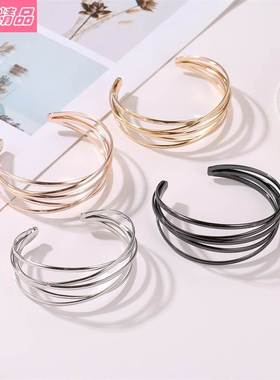 hot selling jewelry Fashion simple open metal cross bracelet