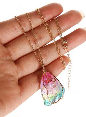水晶项链女 crystal pendant transparent necklace women choker