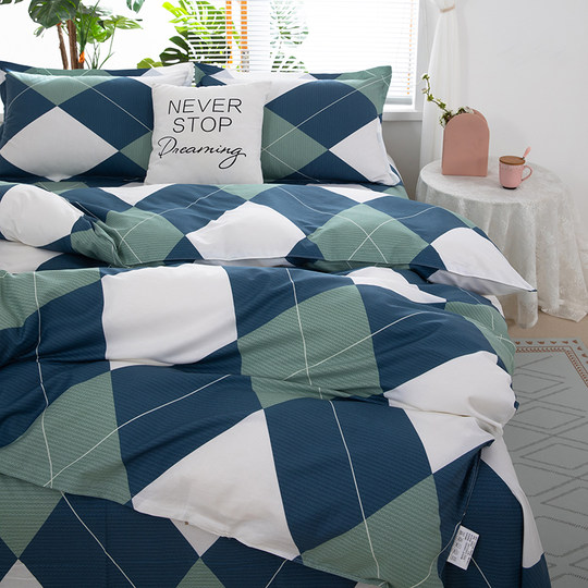 夏季纯棉被套单件100全棉被罩150x200x230被子套单双人枕套三件套