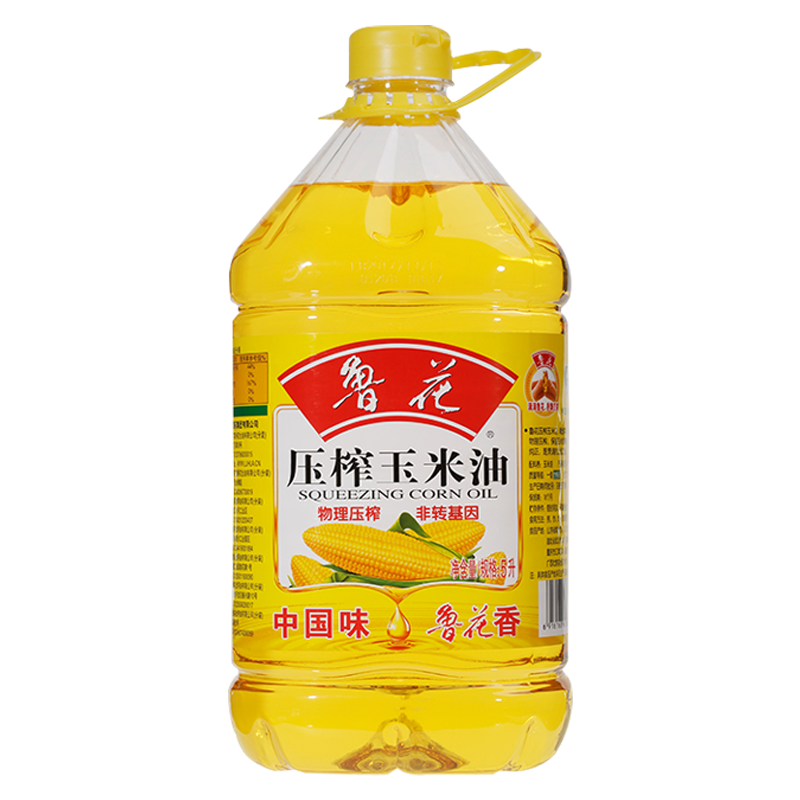 【官方直营】鲁花一级压榨玉米油5L食用油家用健康调味厨房餐饮油