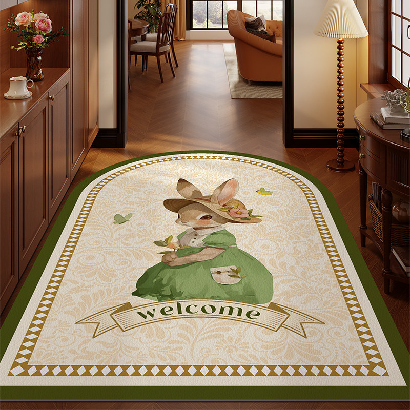 美式入户门地垫可擦免洗进门脚垫玄关家用门口地毯卡通半圆垫子,淘宝优惠券,粉丝福利购,淘宝优惠卷