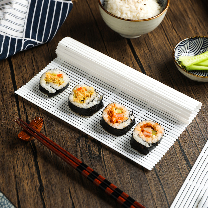 食品级寿司模具家用紫菜包饭卷帘塑料饭团海苔专用卷帘材料工具-图1