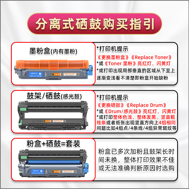 TN281/285碳粉盒DR281CL硒鼓通用兄弟MFC-9130CW彩色打印机墨盒9140cdn专用粉盒9330cdw息鼓架9335彩磨合9340 - 图3