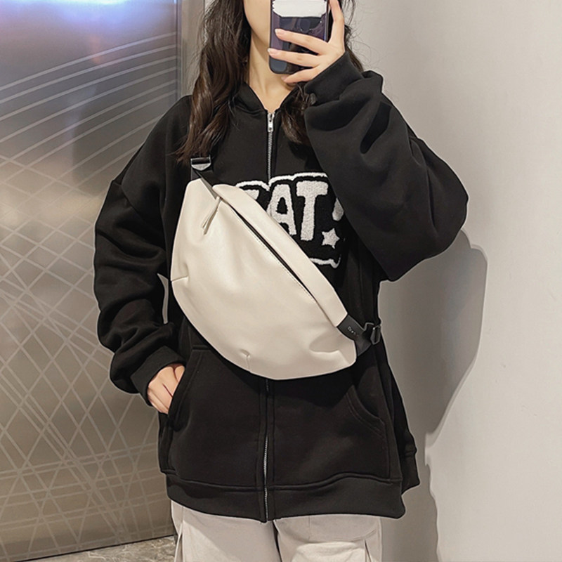 日系时尚休闲斜挎包男潮流新款腰包女纯色百搭运动胸包高级感女包,淘宝优惠券,粉丝福利购,淘宝优惠卷