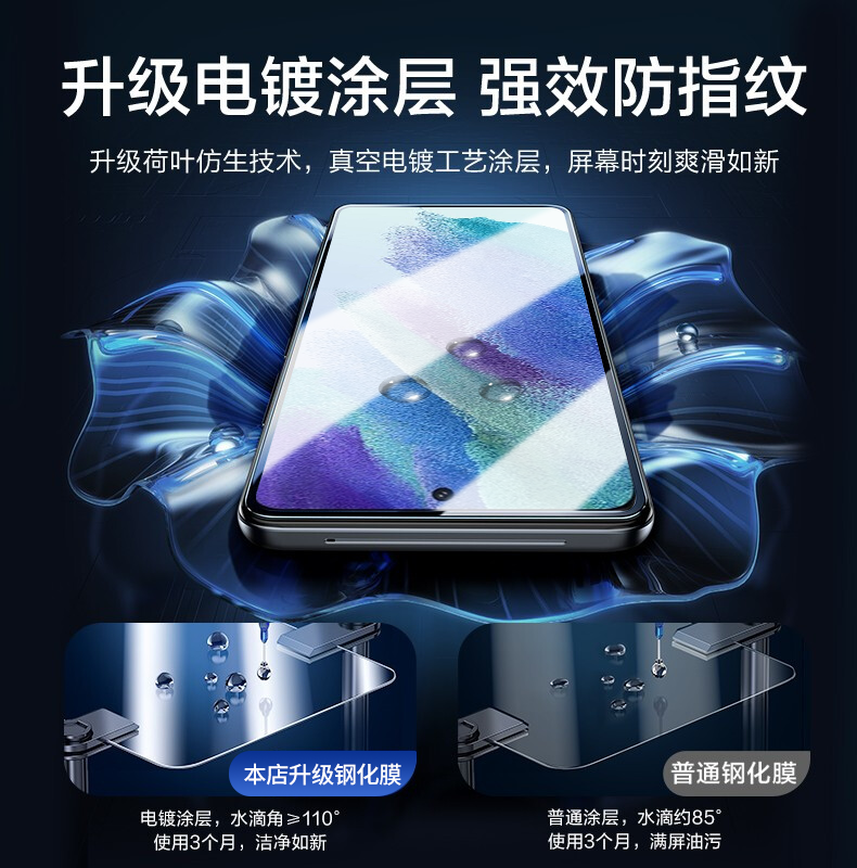 三星S21FE钢化膜Galaxys21fe手机膜全屏samsungs防窥膜s21fe保护高清全包抗蓝光SM-G9900防指纹smg9900适用于-图0