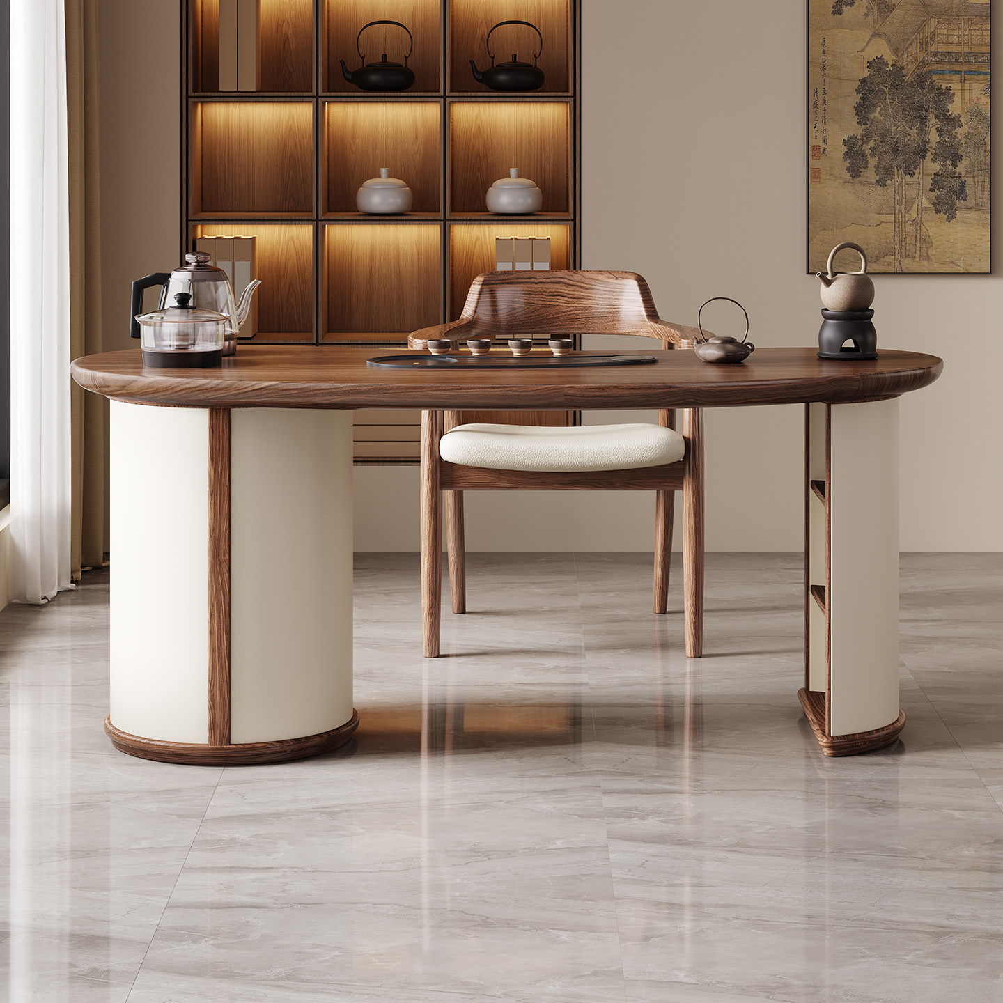 实木茶桌椅组合小户型家用客厅泡茶台一体嵌入式高端办公室茶桌,淘宝优惠券,粉丝福利购,淘宝优惠卷