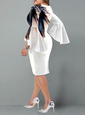 2022 Spring Fat Women Slim Waist Pencil Dresses 大码包臀女裙