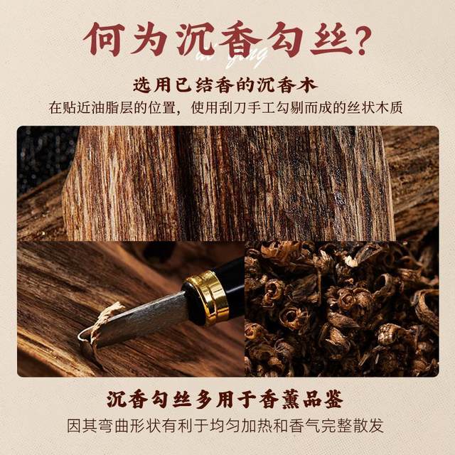 Slice pure nan agarwood with silk