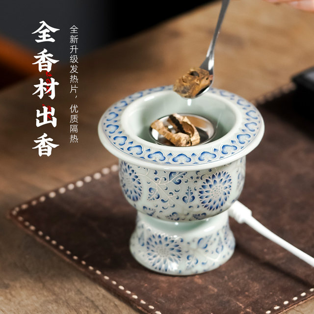 Taiwan chip electric incense burner with regular temperature adjustment to prevent dry burning