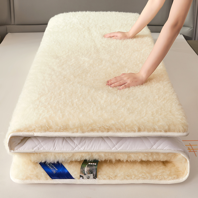 恒源祥100%澳洲纯羊毛床垫冬季保暖加厚羊羔绒软垫子褥子双人家用