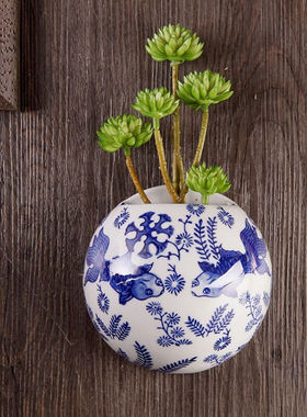 思微伦特美瓷陶瓷壁挂花插景德镇陶瓷器青花瓷中式古典家居装饰品