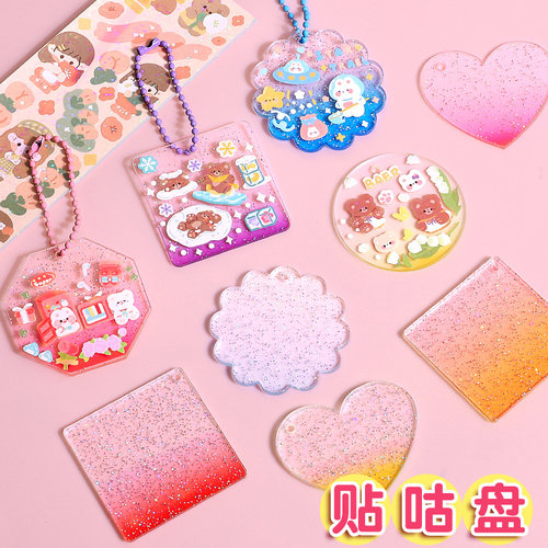 镭射咕卡贴纸套装不重复咕咔小人物女孩儿童便宜随心配少女心可爱贴画diy手帐素材姑卡骨卡菇沽卡贴贴纸批发 - 图2