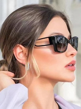 日本George Melis欧美时尚蝴蝶框女士太阳镜简约个性镂空镜腿