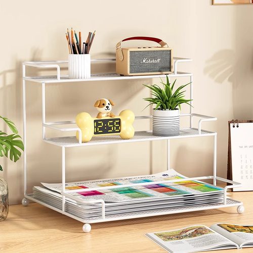 办公室桌面置物架桌面收纳盒桌上多层收纳架工位办公文具大全 - 图1