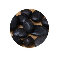 Black Goose Pebble Garden Forest Landscape Polished Rain Flowers Stone Works Paving Courtyard View Black Stone Manufacturer