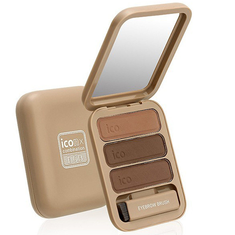 高级三色眉粉自然防水防汗灰色眼影 beyourgirlfriend眉笔/眉粉/眉膏