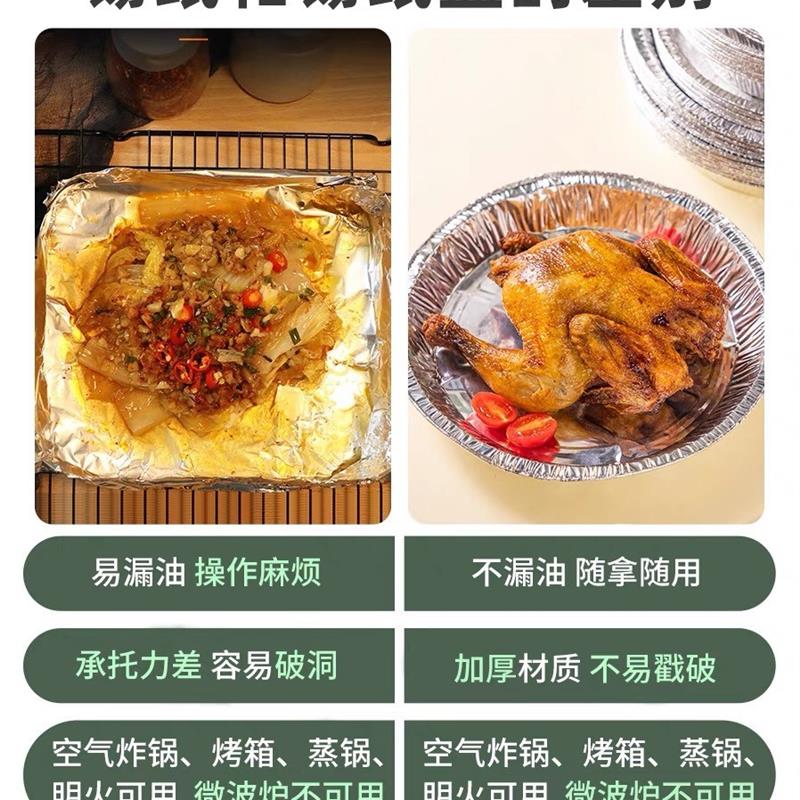 锡纸空气炸锅纸家用的圆形铝箔烧烤盘碗防吸油垫食物烘焙烤箱 - 图1