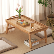 Floating window small table pit table Bedroom tatami tea table Foldable sitting short table balcony Nan bamboo small tea table of a few