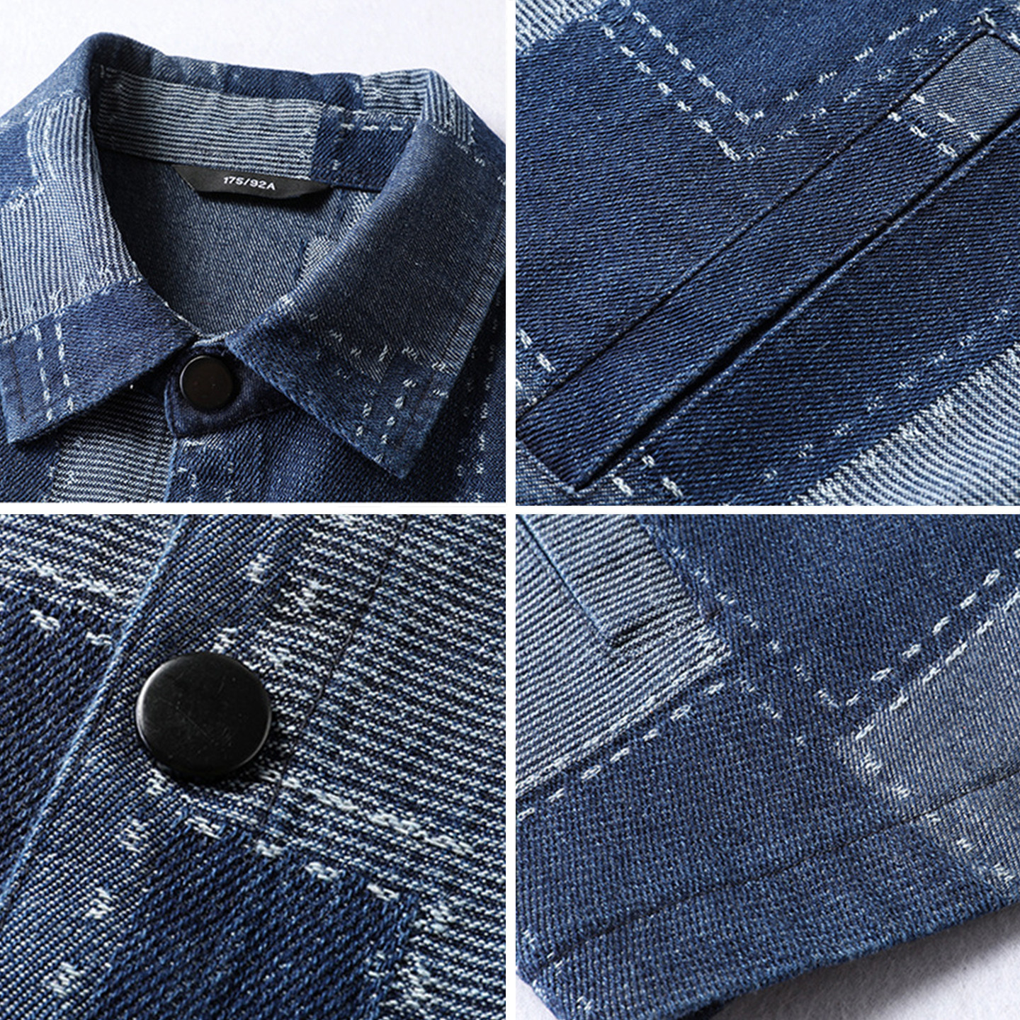 大码工装外套男牛仔衣衬衫夹克胖子宽松加肥加大外穿格子衬衣上衣,淘宝优惠券,粉丝福利购,淘宝优惠卷