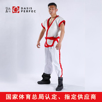 Rammed-character head competitive version Chinese style wrestling suit (red and blue two body)