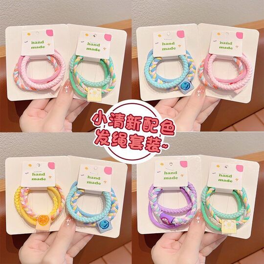 Candy-colored hair rope high ponytail rubber band for women, simple, durable and non-damaging high elastic rubber band hair rope hair tie