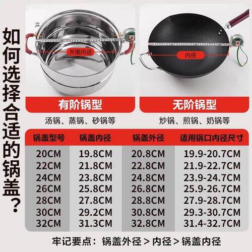 锅盖汤锅钢化玻璃炖锅盖子万能通用26家用22防烫炒锅24cm盖子配件 - 图3