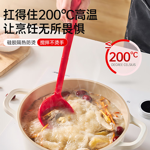 硅胶汤勺盛汤家用耐高温食品级不粘锅勺子料理勺分餐小号火锅勺 - 图3