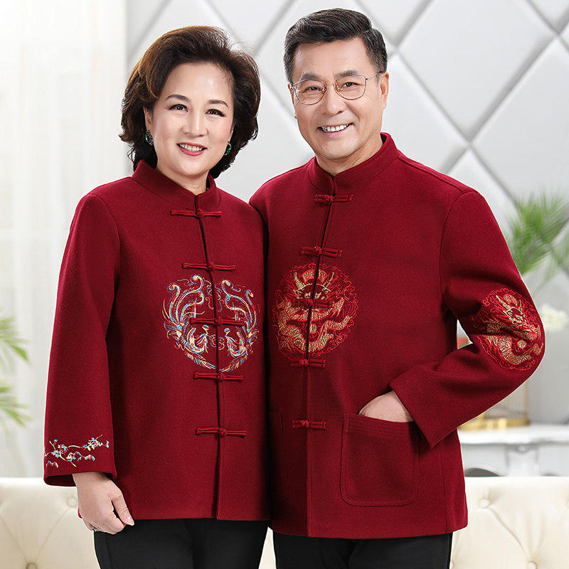 唐装男中老年冬季爷爷奶奶情侣装装 唐老头唐装