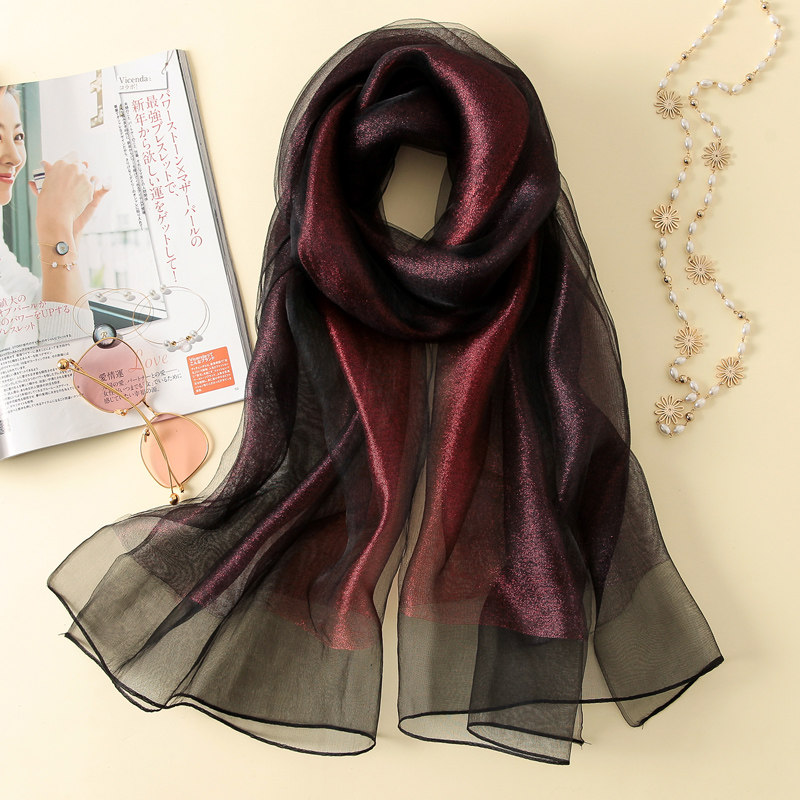 韩版真丝丝巾欧根纱桑蚕丝长款女冬款网红围巾礼服披肩学生秋纱巾,淘宝优惠券,粉丝福利购,淘宝优惠卷