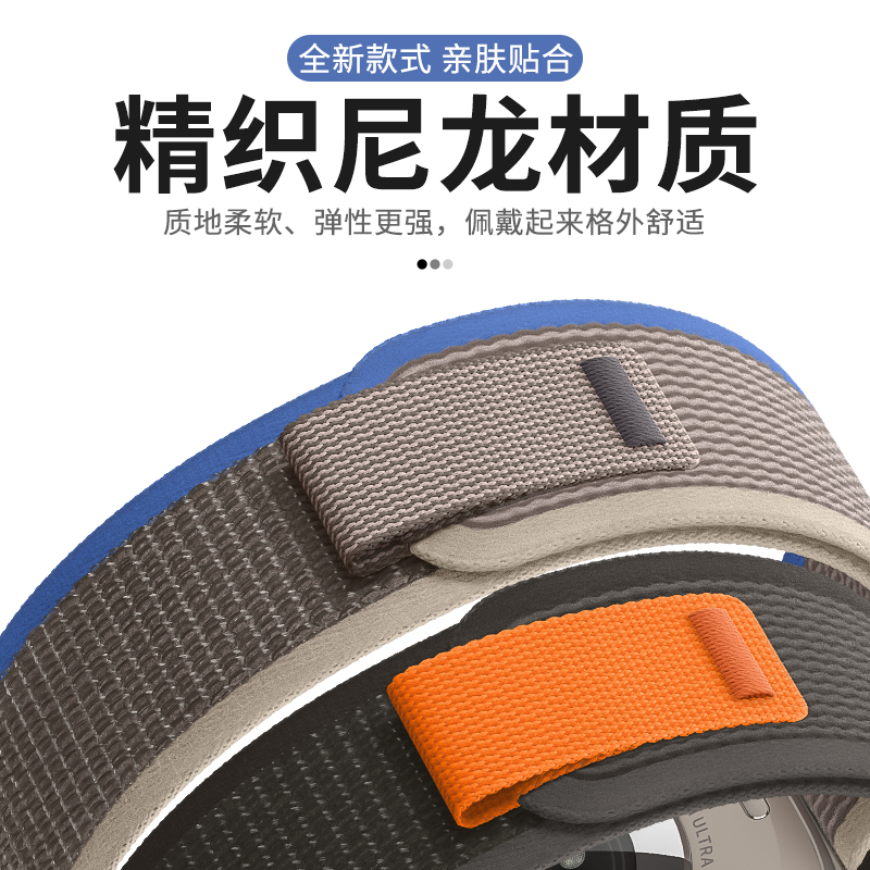 适用iwatch表带野径回环applewatchultra表带se苹果手表表带8代7/6/5/4高山49mm45/44/41/40男女s8运动尼龙s7 - 图1