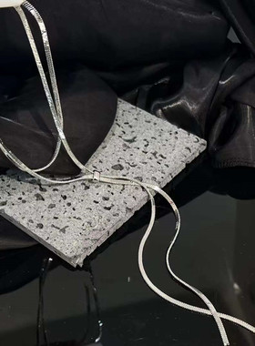 韩国ins风博主同款极简银链条