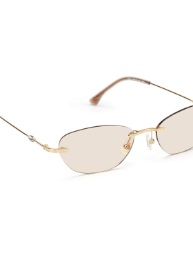 PROTAGO489圆猫眼浅色UV400防紫外线无框墨镜太阳镜Bobal 16B