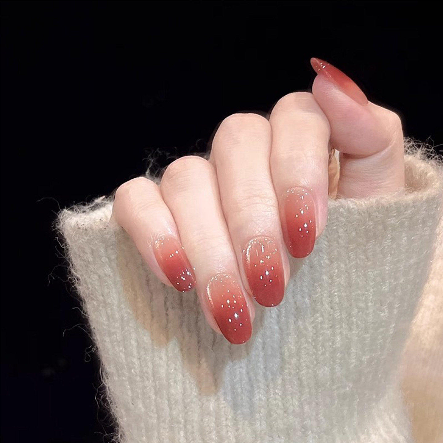 2026年新款手工穿戴甲冰镇石榴红色显白高级感猫眼美甲贴片成品,淘宝优惠券,粉丝福利购,淘宝优惠卷