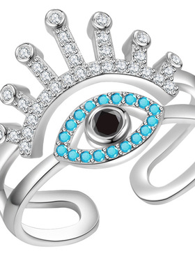 Demon Eye Blue Eye Opening Ring 恶魔之眼蓝眼睛开口戒指