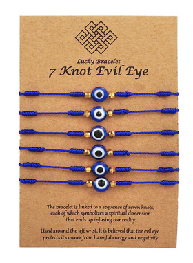 2022 New 6pcs/set Lucky Turkish Evil Eye Braided Bracelet
