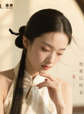 加长款古风黑檀木发簪