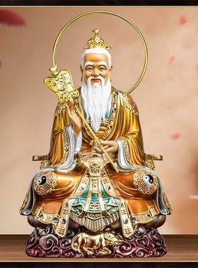 速发清铜彩绘三清像道老三纯道祖元始道德灵宝太上家君像