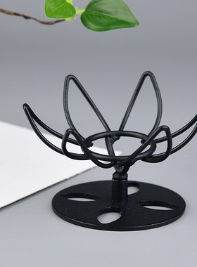 速发创款合金水花新意莲晶球原石底座铁艺支架托架装饰摆件