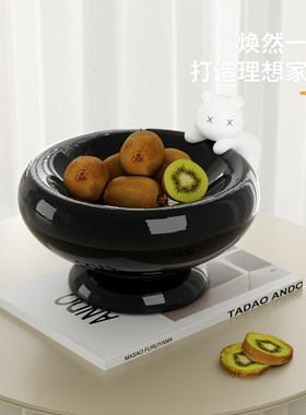 速发法式装术个性水果盘小众家居艺饰品茶几果篮厅设客摆摆件