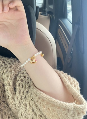 正品新款黄金足金999小木马摇摇马手链 送女友老婆七夕情人节礼物