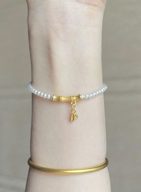 正品足金999黄金竹节手链节节高升手串 送女友老婆七夕情人节礼