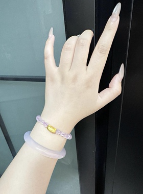 黄金足金999法棍猫咪萌宠转运珠手串手链礼物送女友老婆七夕礼物