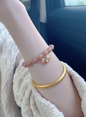 正品新款黄金足金999小木马摇摇马手链 送女友老婆七夕情人节礼物