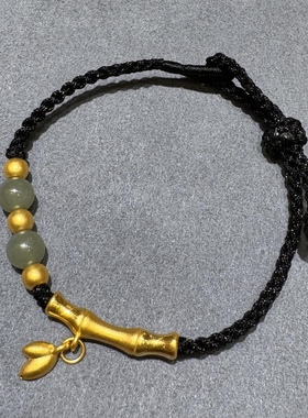 正品足金999黄金竹节手链节节高升手串 送女友老婆七夕情人节礼