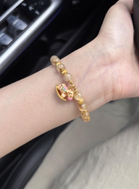 正品新款黄金足金999小木马摇摇马手链 送女友老婆七夕情人节礼物