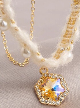 小众高颜值设计毛绒绒choker项链甜美纯欲2024新款