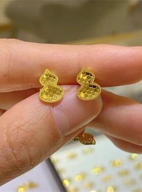 金色爆闪龙鳞福禄耳钉女闪光