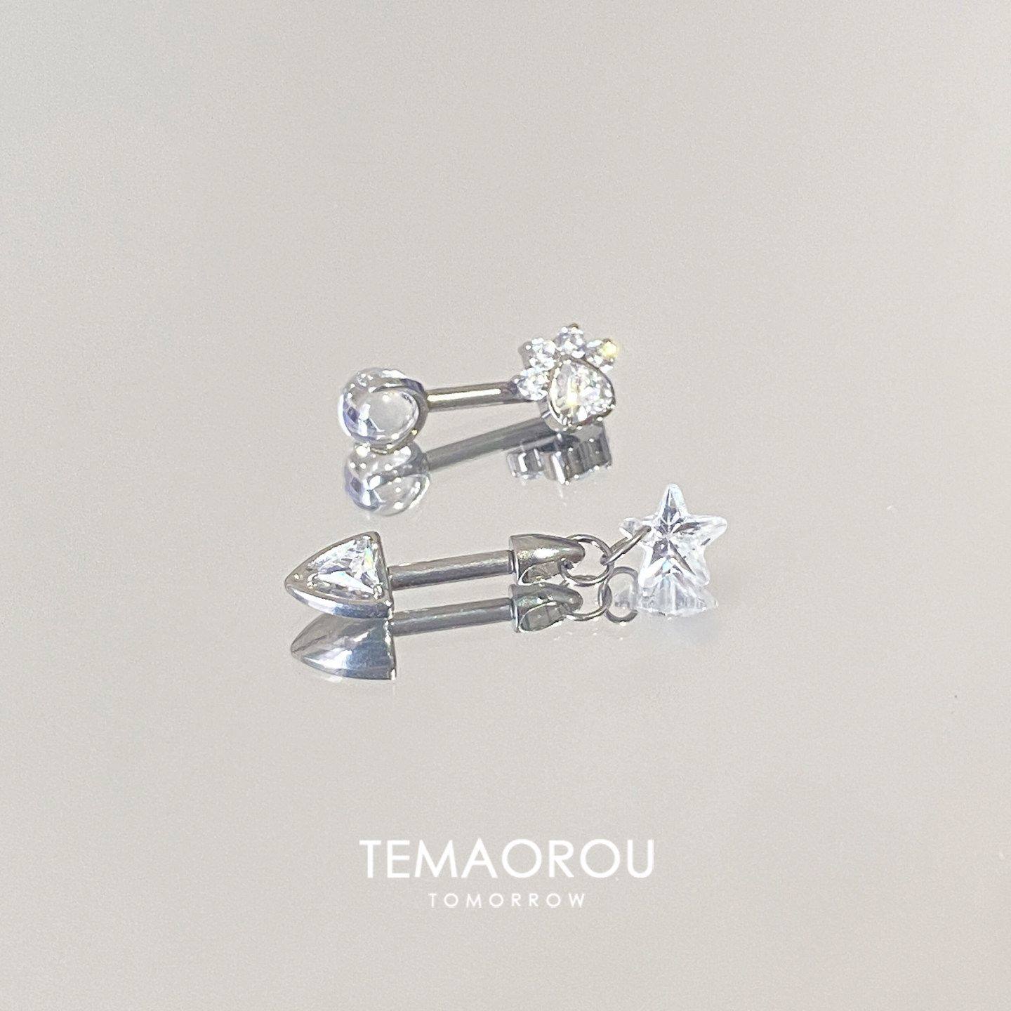 可拆卸猫爪双恶魔钉耳钉女外螺旋五角星养耳洞耳环耳骨耳蜗钉耳饰,淘宝优惠券,粉丝福利购,淘宝优惠卷